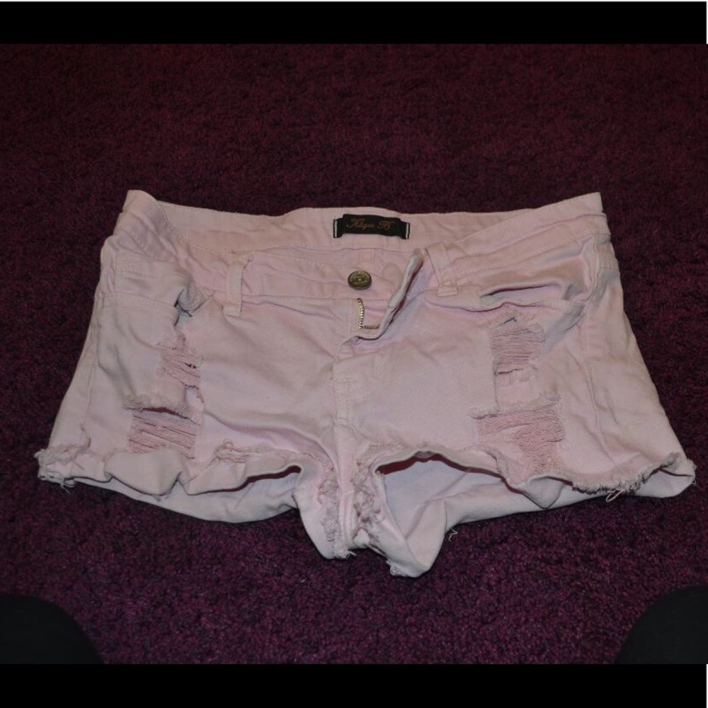 Baby pink jean shorts
